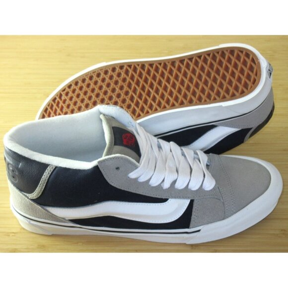 Vans Men's Knu Skool Mid Varsity Grey Drizzle Blue White Skate Shoes size 12 NIB - Picture 3 of 7